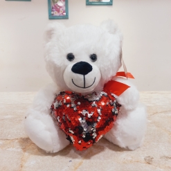 Oso corazón lentejuelas