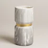 Jarron de ceramica gris simil marmol