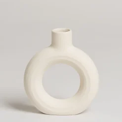 Florero ceramica Jade blanco