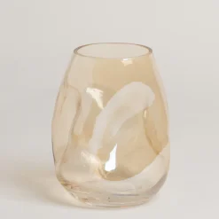 Florero de vidrio geminia ambar