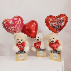 Oso + bombones de 4 + globo