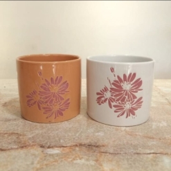 Maceta redonda flores