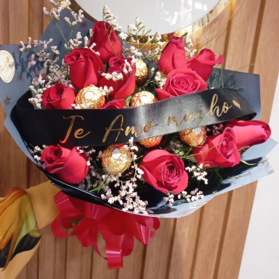 Ramo «Te Amo mucho» con bombones
